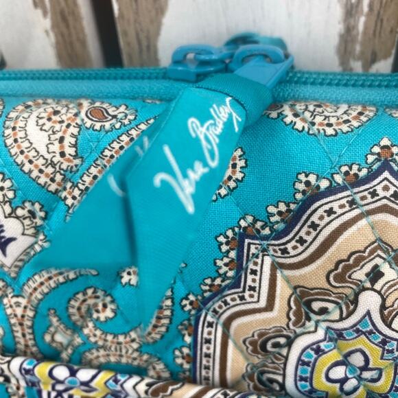 Vera Bradley Jave Blue HARDSHELL LAPTOP BRIEFCASE PORTOLIO SHOULDER BAG 17"X12" - Picture 3 of 8